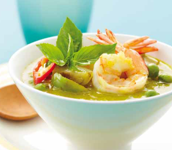 Lekker pittig… daarom juist gezond! Gaeng Kiew Whaan Goong